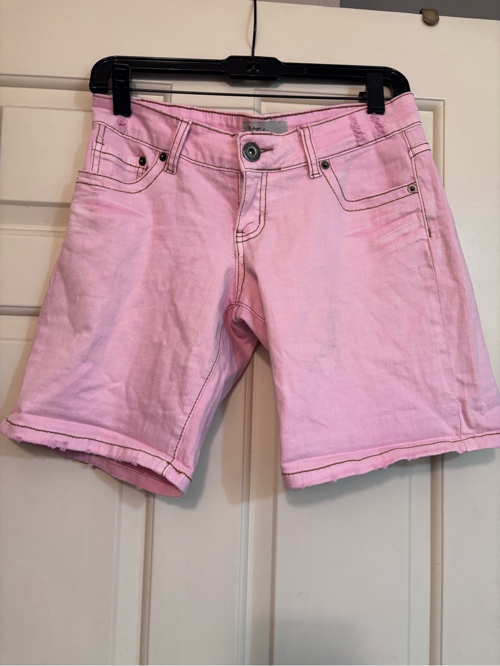 Vintage Havana Light Pink Denim Bermuda Shorts